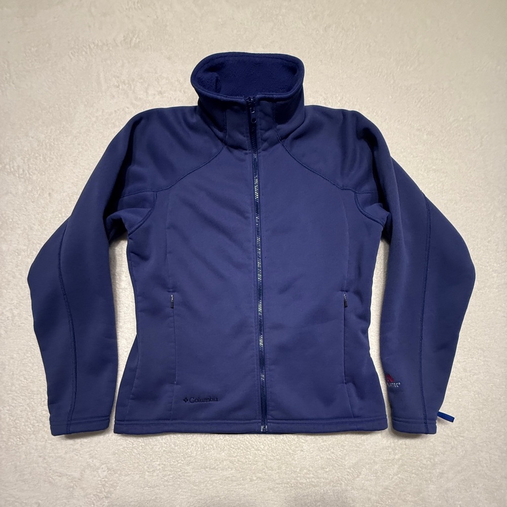 Columbia Women’s Full-Zip Jacket Blue Lightweight High Neck Contoured Fit Size M - Picture 2 of 16